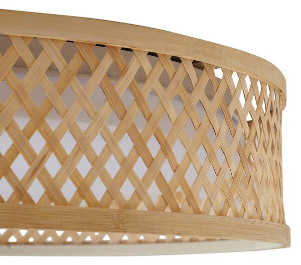 Lindby LED mennyezeti lámpa Eilif, bambusz, Ø 40 cm, Világos fa, Nappali / Étkező, Bambusz, Modern