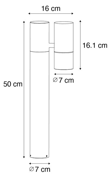 Kültéri lámpa fekete színben, földbe szúrható tüskével és kábeltömítéssel 50 cm IP44 - Solo Deluxe