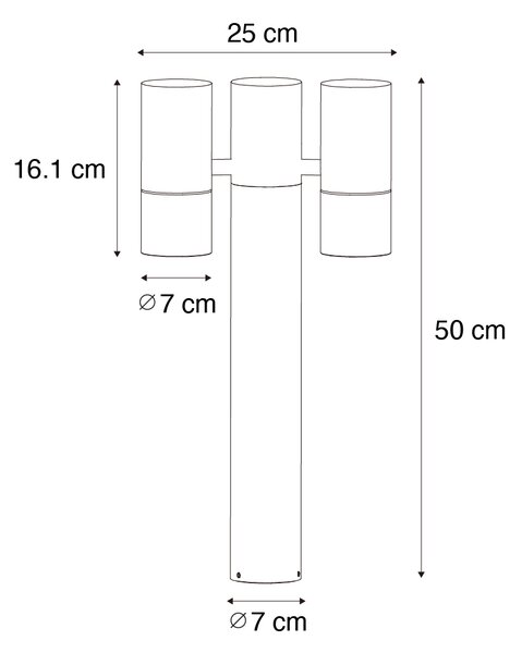 Kültéri állólámpa fekete 50 cm 2-lámpás állítható - Duo
