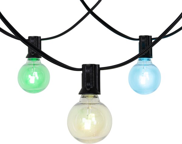 Kültéri fényfüzér 10m LED-del 10 lámpa RGBW napelemes - Russell