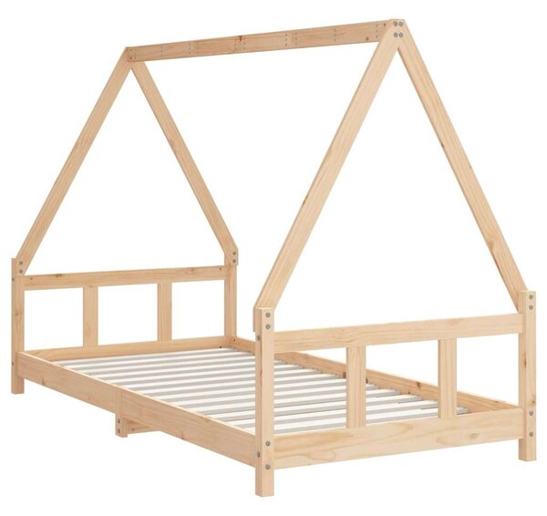 Gyerek tömör fenyőfa ágykeret 90 x 190 cm