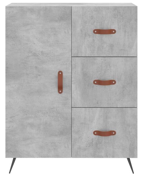 Betonszürke szerelt fa magasszekrény 69,5 x 34 x 180 cm