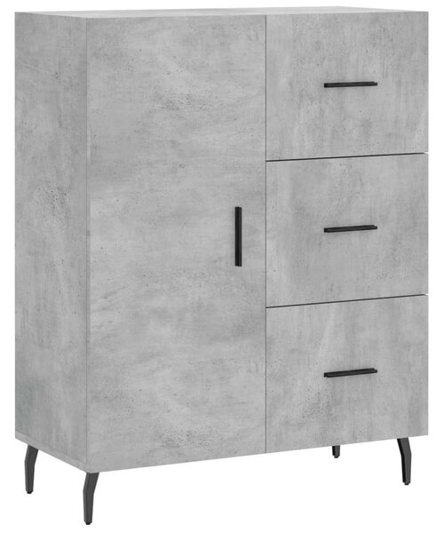 VIDAXL Magas Szekrény - Betonszürke - 69,5x34x180 cm