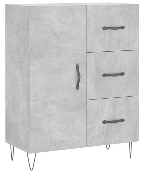 Betonszürke szerelt fa magasszekrény 69,5 x 34 x 180 cm