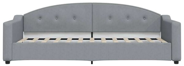 VidaXL világosszürke kihúzható szövet heverő fiókkal 90 x 190 cm