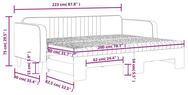 Sötétzöld kihúzható bársony heverő matraccal 80 x 200 cm