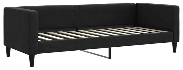 Fekete kihúzható szövet heverő fiókokkal 80 x 200 cm