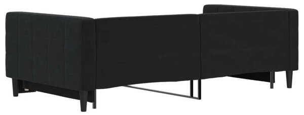 Fekete kihúzható bársonyheverő 100 x 200 cm