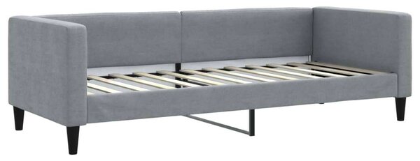 Világosszürke kihúzható szövet heverő fiókokkal 80 x 200 cm