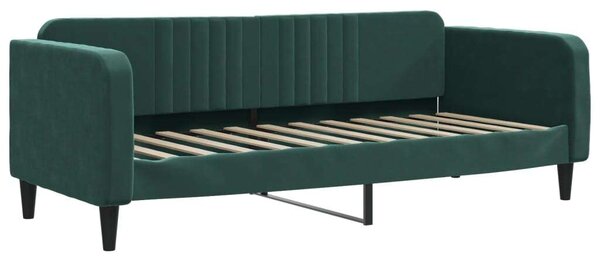 Sötétzöld kihúzható bársony heverő fiókkal 80 x 200 cm