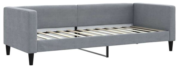 Világosszürke kihúzható szövet heverő fiókokkal 80 x 200 cm