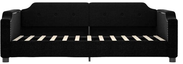 Fekete kihúzható szövet heverő 80 x 200 cm