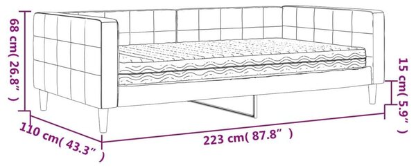 Sötétzöld bársony heverő matraccal 100 x 200 cm