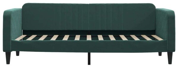 Sötétzöld kihúzható bársony heverő fiókkal 80 x 200 cm