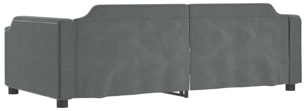 Sötétszürke kihúzható szövet heverő 80 x 200 cm