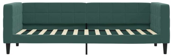Sötétzöld kihúzható bársony heverő 80 x 200 cm