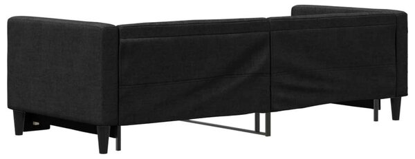Fekete kihúzható szövet heverő 80 x 200 cm