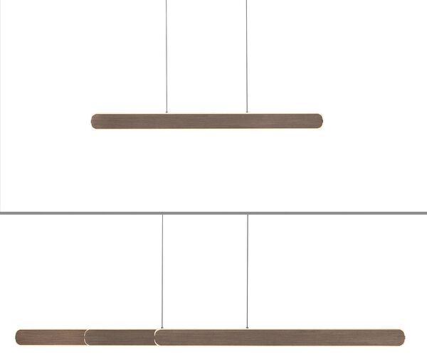 Paul Neuhaus LED-es függőlámpa Adriana, barna, hossza 160 cm, dimmelhető, Barna / rozsda, Nappali / Étkező, Alumínium, Modern