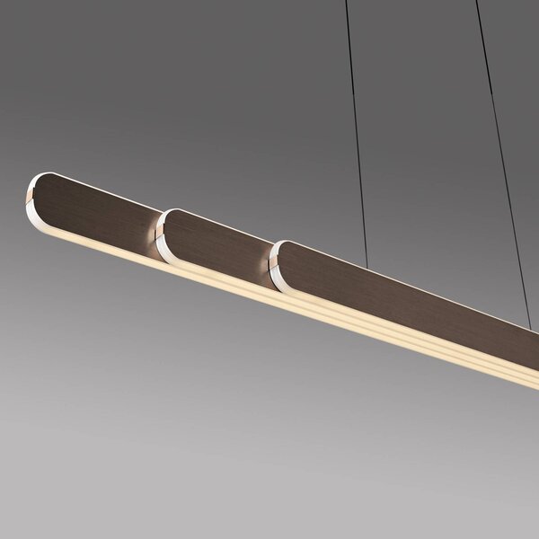 Paul Neuhaus LED-es függőlámpa Adriana, barna, hossza 160 cm, dimmelhető, Barna / rozsda, Nappali / Étkező, Alumínium, Modern