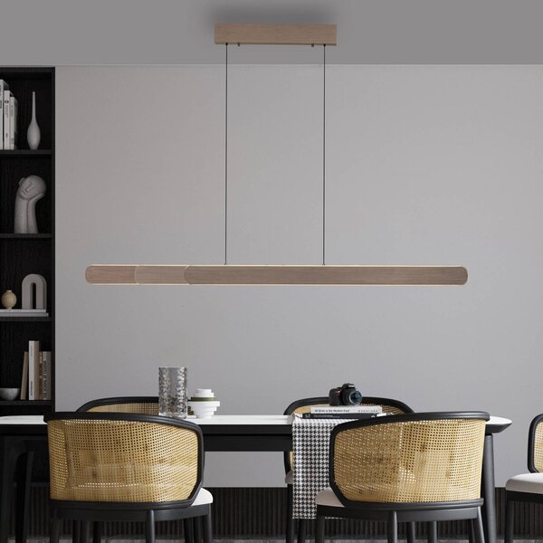 Paul Neuhaus LED-es függőlámpa Adriana, barna, hossza 160 cm, dimmelhető, Barna / rozsda, Nappali / Étkező, Alumínium, Modern