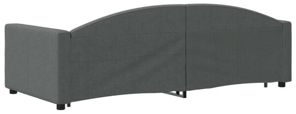 Sötétszürke kihúzható szövet heverő 90 x 200 cm