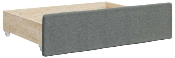 Sötétszürke kihúzható szövet heverő fiókokkal 90 x 200 cm