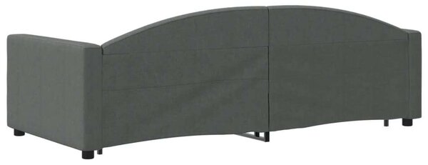 Sötétszürke kihúzható szövet heverő fiókokkal 90 x 200 cm