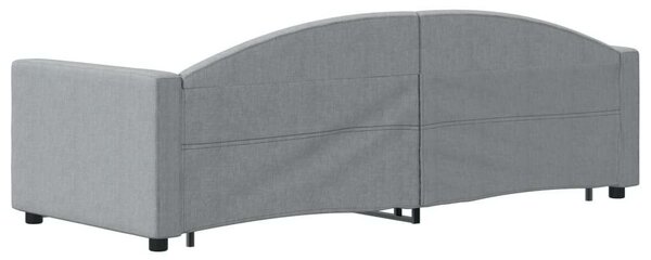 Világosszürke kihúzható szövet heverő fiókokkal 80 x 200 cm