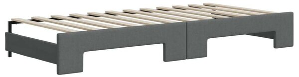 Sötétszürke kihúzható szövet heverő fiókokkal 90 x 200 cm