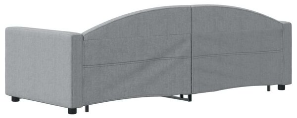 Világosszürke kihúzható szövet heverő 80 x 200 cm