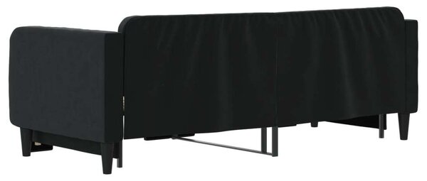 Fekete kihúzható szövet heverő 90x200 cm