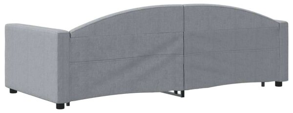 Világosszürke kihúzható szövet heverő 90 x 200 cm