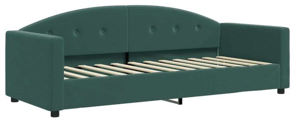 VidaXL sötétzöld bársony heverő matraccal 80 x 200 cm