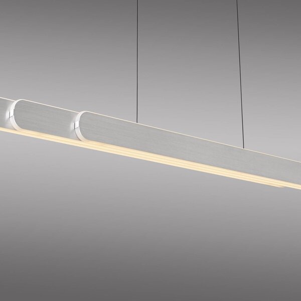 Paul Neuhaus LED-es függőlámpa Adriana, alumínium, 160 cm hosszúságú, dimmelhető, Alu / szürke / cink, Nappali / Étkező, Alumínium, Modern