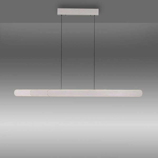 Paul Neuhaus LED-es függőlámpa Adriana, alumínium, 160 cm hosszúságú, dimmelhető, Alu / szürke / cink, Nappali / Étkező, Alumínium, Modern