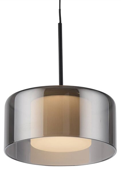 Paul Neuhaus Rika LED-es függőlámpa, 71 cm, üveg, fényerőszabályzóval,, dimmelhető, Fekete, Nappali / Étkező, Üveg, Modern