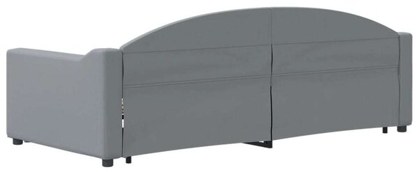VidaXL világosszürke kihúzható szövet heverő fiókkal 90 x 190 cm