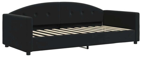 VidaXL fekete kihúzható bársony heverő fiókkal 90 x 200 cm