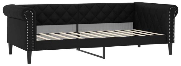 VidaXL fekete kihúzható műbőr heverő fiókkal 90 x 200 cm