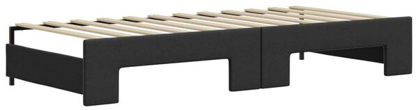 VidaXL fekete kihúzható műbőr heverő fiókkal 90 x 200 cm
