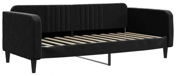 VidaXL fekete kihúzható bársony heverő fiókkal 100 x 200 cm