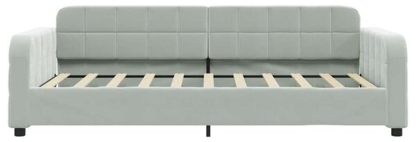 VidaXL világosszürke kihúzható bársonyheverő 90 x 190 cm