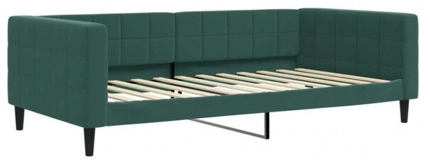 VidaXL Kihúzható Heverőágy - Bársony - Sötétzöld - 100x200 cm