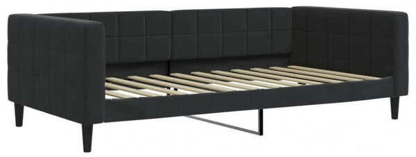 VidaXL fekete kihúzható bársony heverő fiókkal 100 x 200 cm