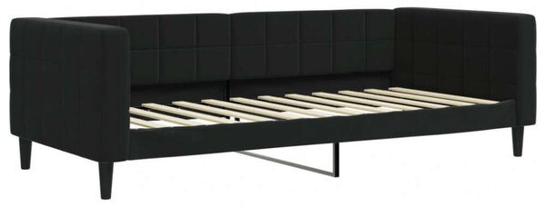VidaXL fekete kihúzható bársony heverő fiókkal 90 x 200 cm