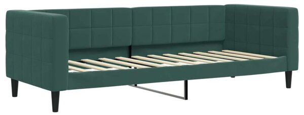 VidaXL sötétzöld kihúzható bársony heverő fiókkal 80 x 200 cm