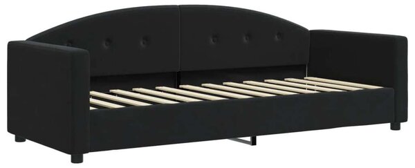 VidaXL fekete kihúzható bársony heverő fiókkal 80 x 200 cm