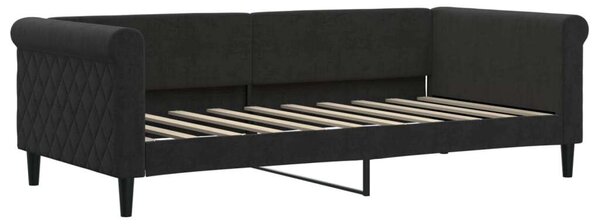 VidaXL fekete kihúzható bársony heverő fiókkal 90 x 190 cm