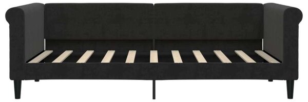 VidaXL fekete kihúzható bársony heverő fiókkal 90 x 190 cm