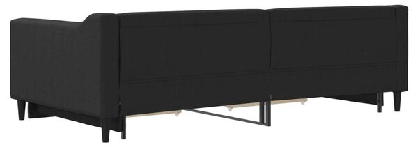 VidaXL fekete kihúzható szövet heverő fiókokkal 100 x 200 cm
